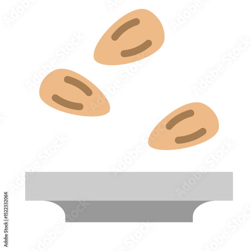 Salted Almonds Vector Flat Icon Design