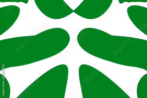 Abstract symmetrical green and white inkblot resembling a Rorschach test pattern, evoking different interpretations through mirrored organic shapes