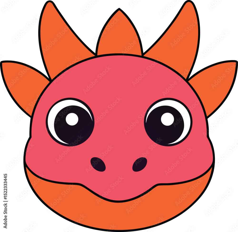 Adorable Cartoon Dinosaur Head Cute Dino Illustration Adorable Cartoon Dinosaur Head Cute Dino Illustration