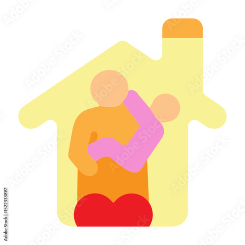 Foster Care Home Vector Flat Icon Design