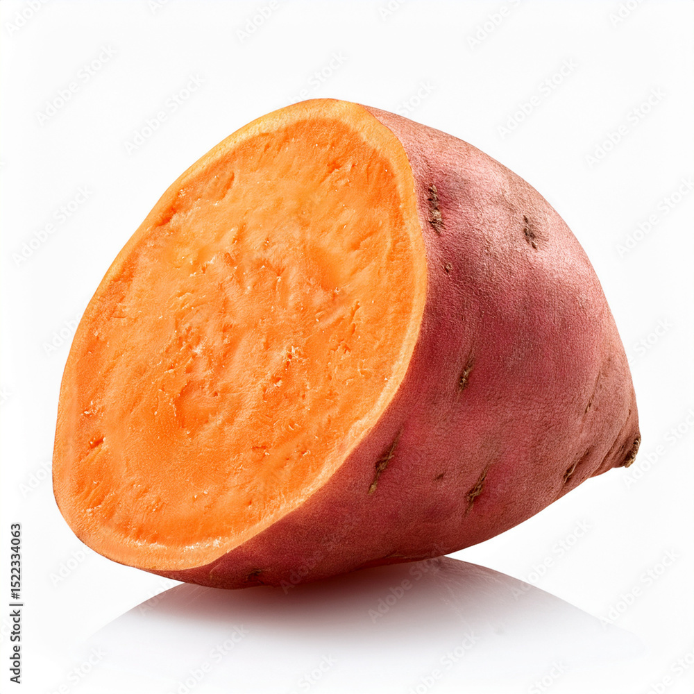 Fototapeta premium Sweet potato isolated on white background closeup