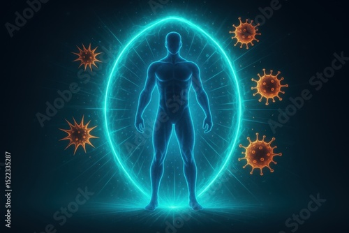 Symbolic Depiction of the Immune System as a Protective Energy Shield