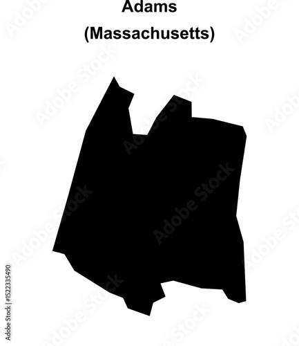 Adams (Massachusetts) blank outline map