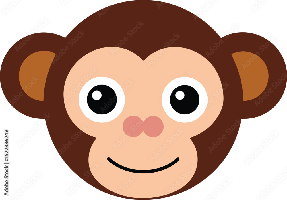 Adorable Cartoon Monkey Face Fun Illustration of a Primate Adorable Cartoon Monkey Face Fun Illustration of a Primate