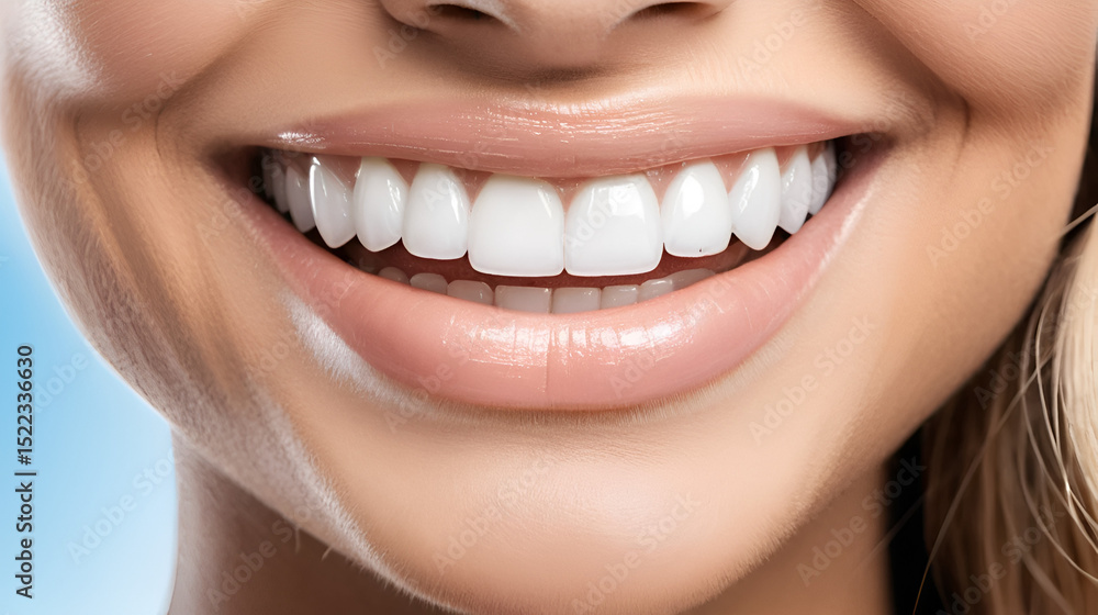 Obraz premium Close-up of perfect female teeth smiling