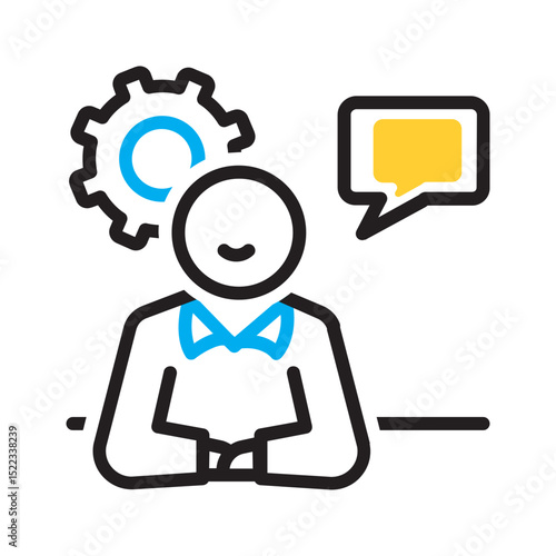 Vector multi color icon for Communication skill