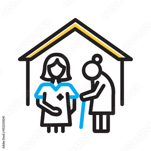 Vector multi color icon for Assisted living