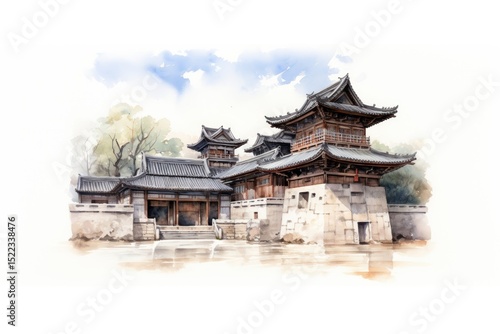 Building architecture pagoda temple.