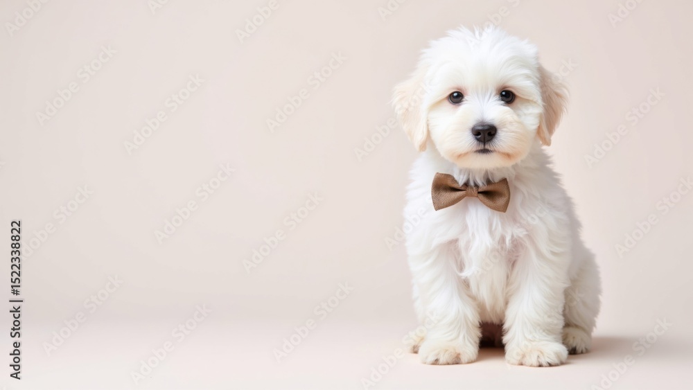 Obraz premium white puppy on a white background