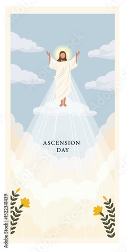 Ascension Day of Jesus Christ Vector Illustration Set-01