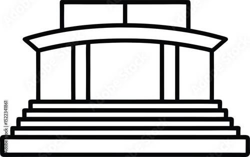 Modern Architectural Design Elegant Pavilion with Steps and Overhang