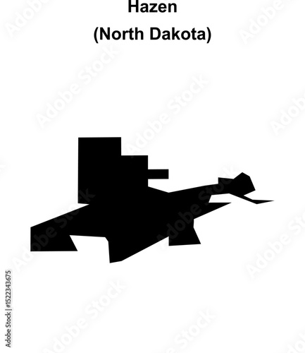 Hazen (North Dakota) blank outline map