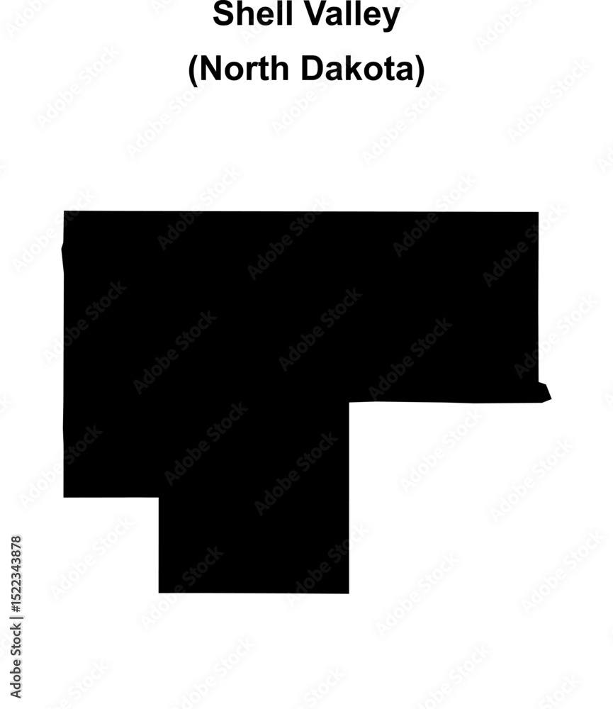 Shell Valley (North Dakota) blank outline map Shell Valley (North Dakota) blank outline map