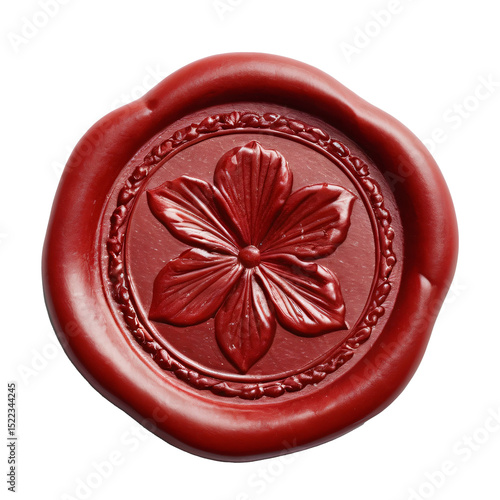 Red wax seal stamp for letters isolated on white background