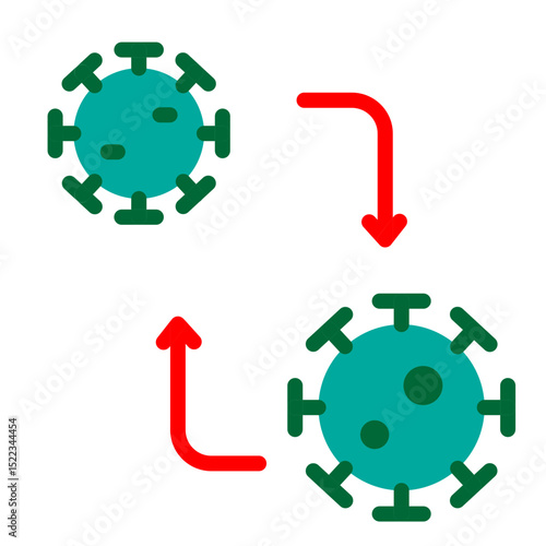 Mutated Virus Vector Flat Icon Design