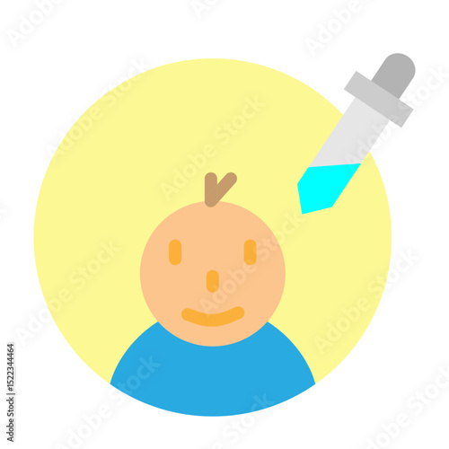 Polio Vaccine Vector Flat Icon Design