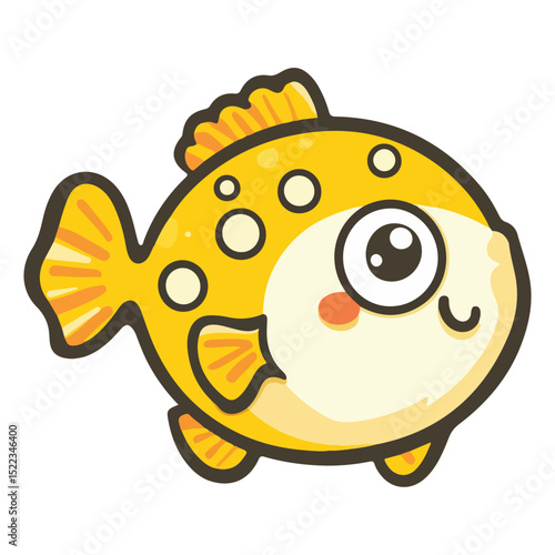 pufferfish, underwater animal, vector, transparent background, creature, fish, aquarium, ocean, isolated, cute, nature, icon, wildlife, underwater