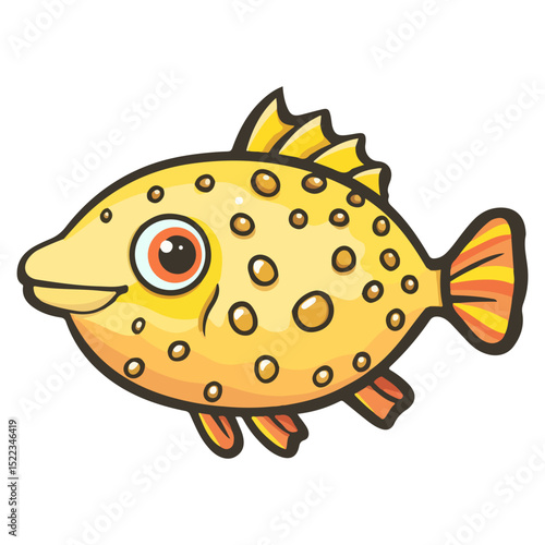 pufferfish, underwater animal, vector, transparent background, creature, fish, aquarium, ocean, isolated, cute, nature, icon, wildlife, underwater
