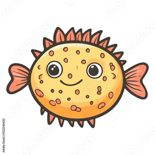 pufferfish, underwater animal, vector, transparent background, creature, fish, aquarium, ocean, isolated, cute, nature, icon, wildlife, underwater