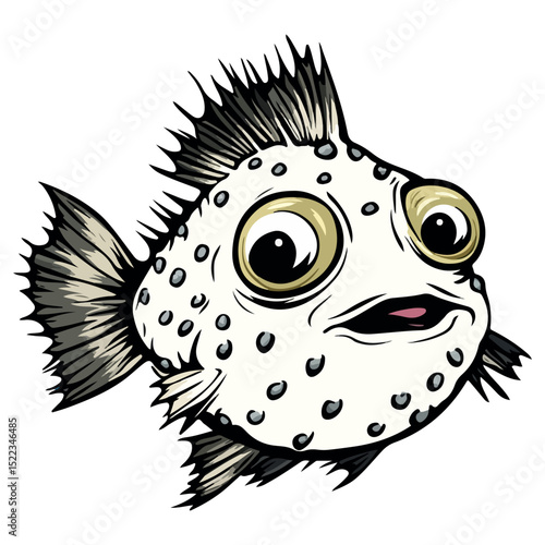 pufferfish, underwater animal, vector, transparent background, creature, fish, aquarium, ocean, isolated, cute, nature, icon, wildlife, underwater