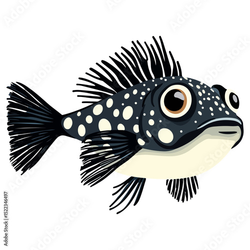 pufferfish, underwater animal, vector, transparent background, creature, fish, aquarium, ocean, isolated, cute, nature, icon, wildlife, underwater