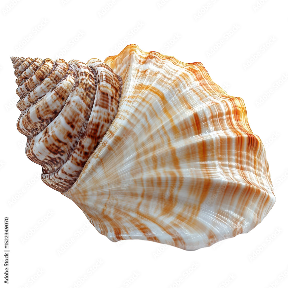 Seashell Harmony Elegant Spirals Coastal Beauty in a Detailed Conch Shell on transparent background Seashell Harmony Elegant Spirals Coastal Beauty in a Detailed Conch Shell on transparent background