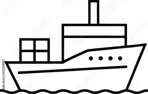 Cargo Ship Illustration Maritime Vessel, Ocean Freight, Container Transport