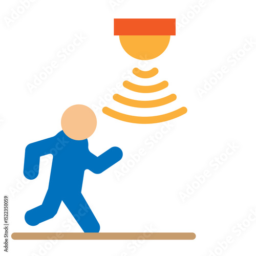Motion Detector Vector Flat Icon Design