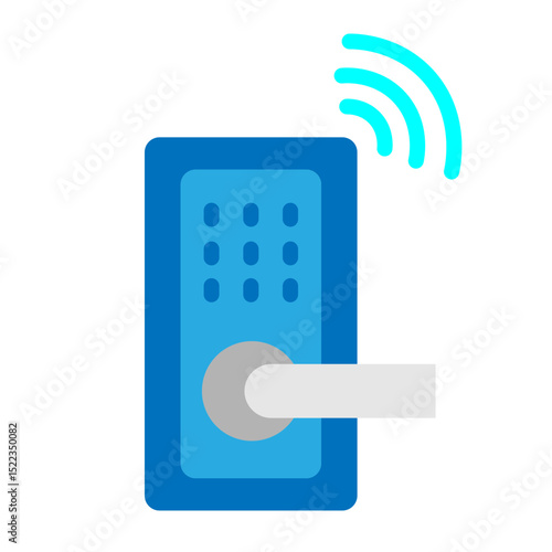 Smart Door Lock Vector Flat Icon Design