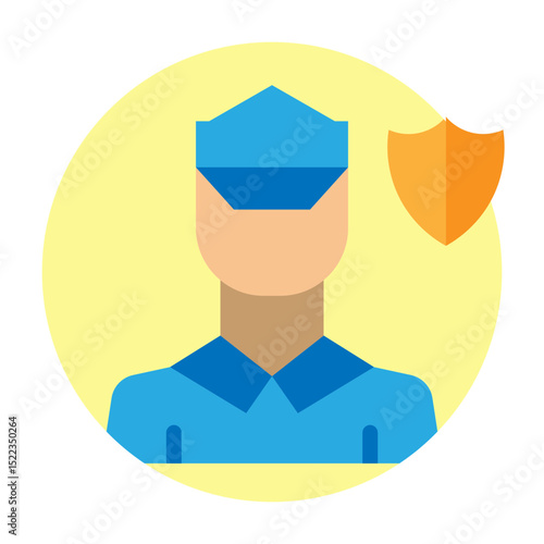 Security Guard Vector Flat Icon Design