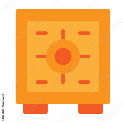 Safe Vault Vector Flat Icon Design