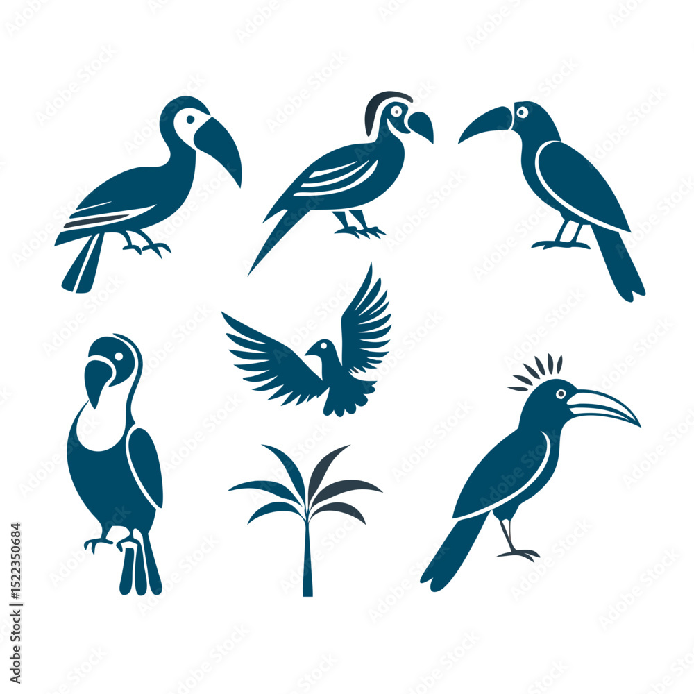 Fototapeta premium bird icon set 