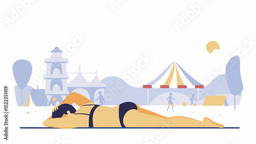 Beach swimwear Summer Festival Minimal Vector Roundish Flat