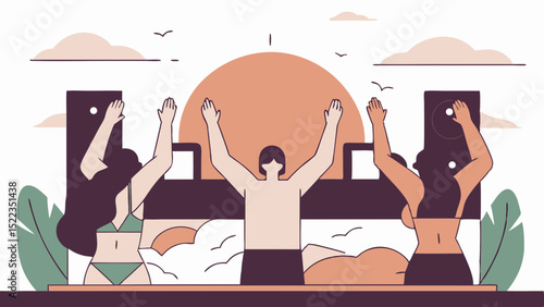 Beach swimwear Summer Festival Minimal Vector Roundish Flat