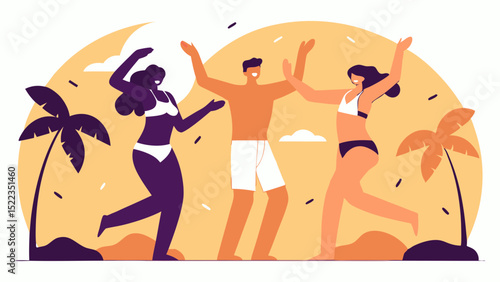 Beach swimwear Summer Festival Minimal Vector Roundish Flat