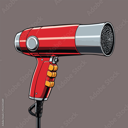 hair dryer vector comic style image for graphic design