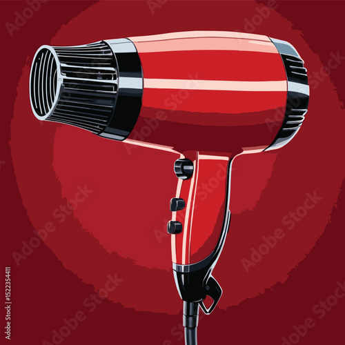 hair dryer vector comic style image for graphic design