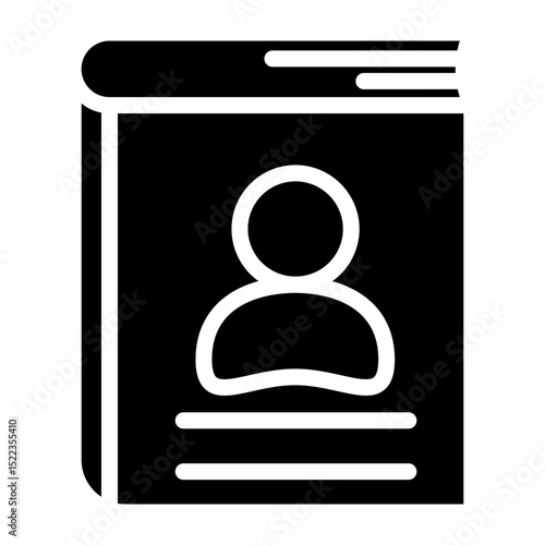 Biography Book Vector Glyph Icon Design
