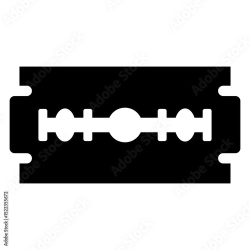 Icono Razor Blade. Silueta de hoja de afeitar clásica de doble filo