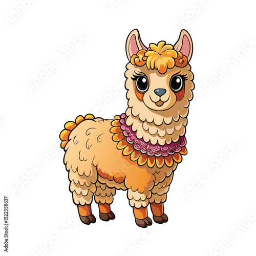 alpaca on white background