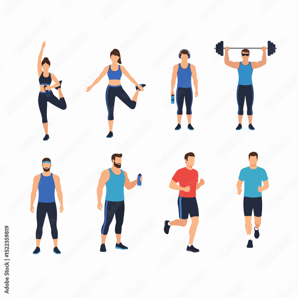 Fitness and exercise people in workout activity Fitness and exercise people in workout activity