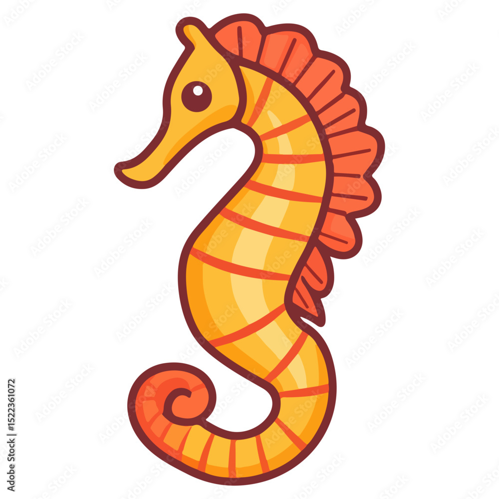 Obraz premium seahorse, underwater animal, vector, transparent background, creature, animal, ocean, cute, nature, wildlife, icon, underwater, marine, isolated