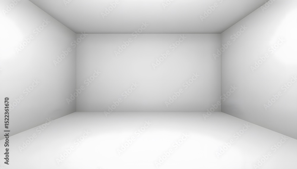 Fototapeta premium Empty, white room corner perspective.