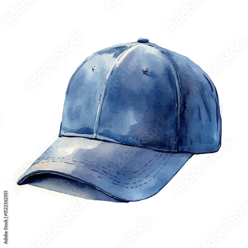 Cap, watercolor illustration vector, high quality, isolated on a white background.