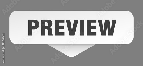 preview sticker. preview sign isolated on gray background