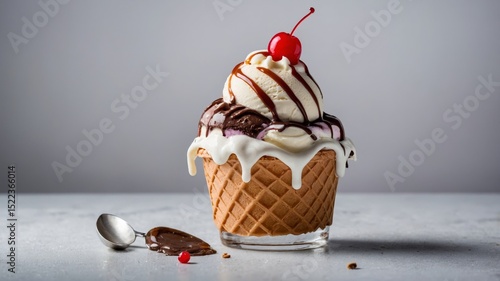 ice cream with white background for banner