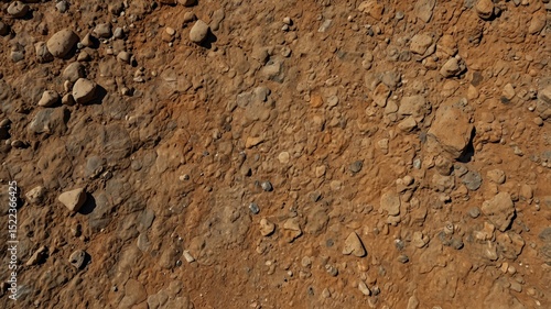 top down vertical macro close view of a terrain floor ground from the desert