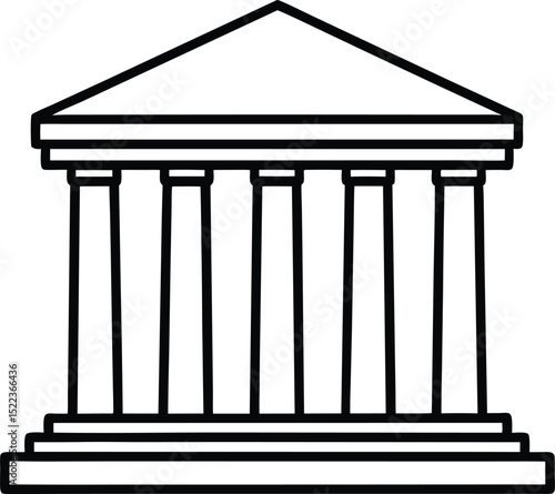 Classical Architecture Iconic Temple Design with Columns and Pediment