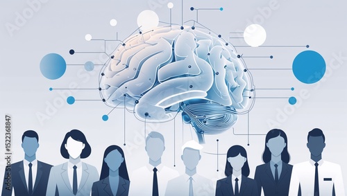 Collective intelligence and team brainstorming concept