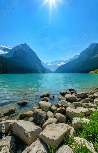mountain lake in the alps